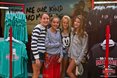 Keren Wessels (Ballito), Jade Wilson (Ballito), Tyler Coetzee (Ballito), and Dom Schoeman (Ballito) having a look at some of the clothing available at this years Mr Price Pro Ballito Beach festival.