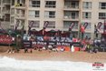 Another impressive setup at the Mr Price Pro Ballito.  As the day progresses more bums are sitting on the beach.