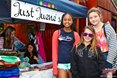 Pumie Khanyile (Ballito), Romy Rushtom (Ballito) and Kiera Strachan (Ballito) get some shopping done at one of the many stalls here at the Mr Price Pro Ballito 2013 beach festival