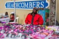 Malcom Kiub (Congo) with his colourful array of sunglasses available at the Mr Price Pro Ballito Beach Festival 2013