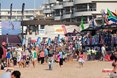 Loads of people on the beach for the final day.