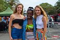 Ella van Niekerk (Hillcrest), Bandile Dlamini (DBN) and Kyra Gould (Kloof) got some shopping done in the retail area at the Mr Price Pro Ballito 2013 beach festival.